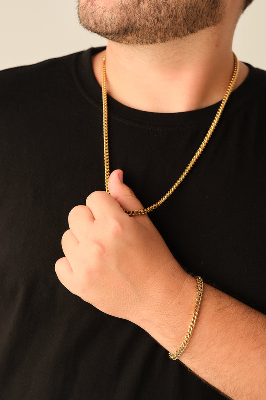 Cadena Masculina Estilo Franco + Pulsera de Lujo ¡GRATIS! | Combo FRANCO