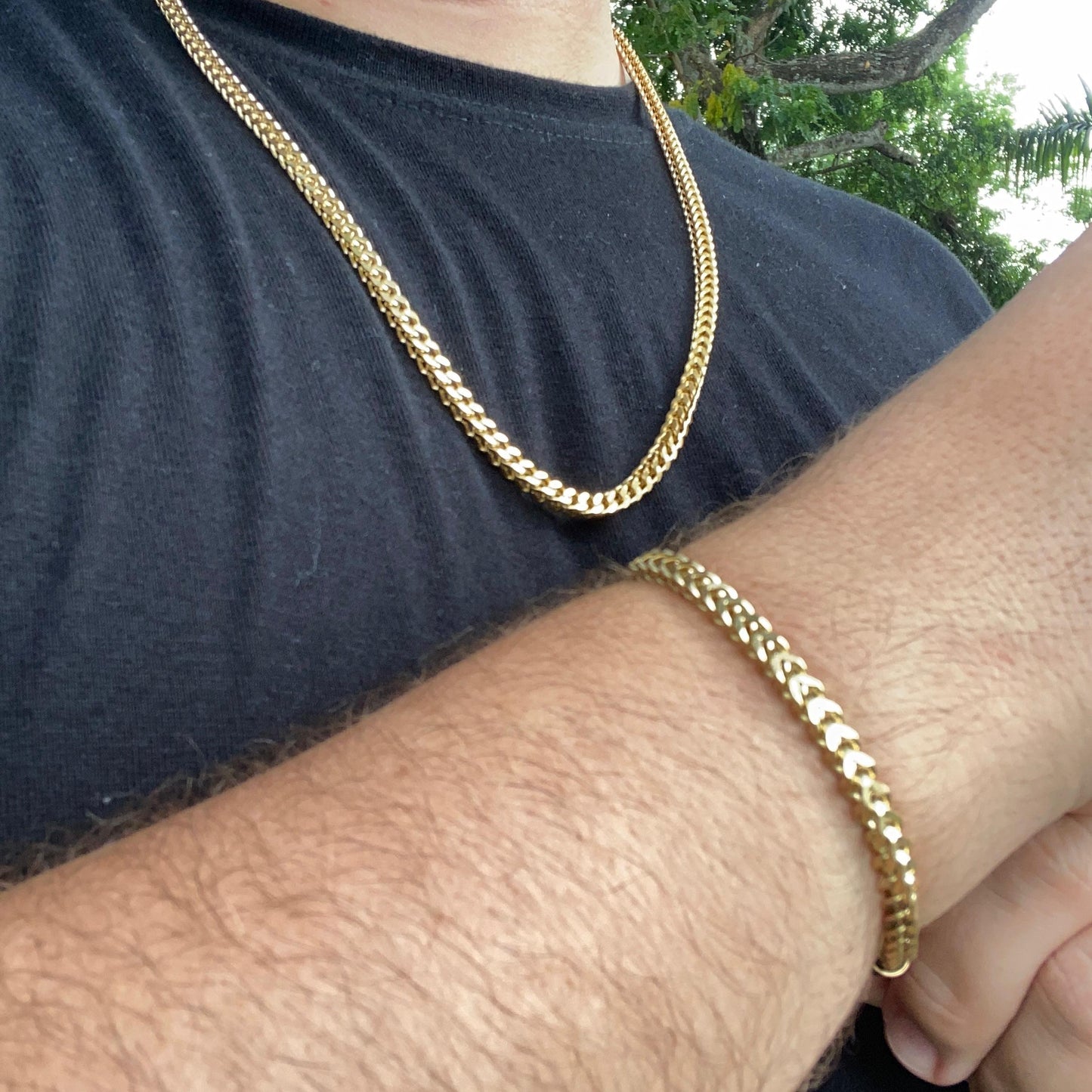 Cadena Masculina Estilo Franco + Pulsera de Lujo ¡GRATIS! | Combo FRANCO