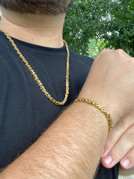 Cadena Masculina Estilo Rústica + Pulsera Rústica de Lujo ¡Gratis! | Combo Rústica